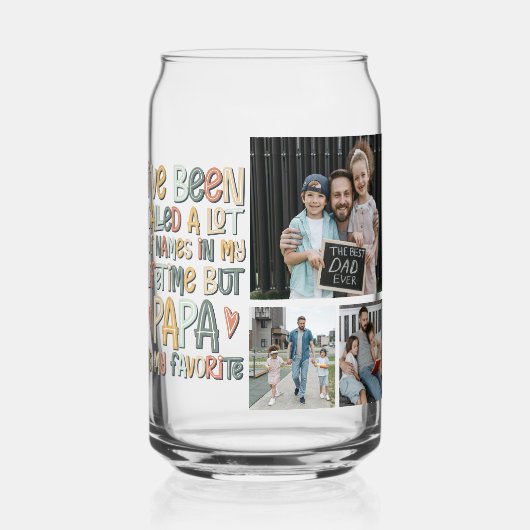 Vaderdag 3 foto collage blikvorm glas (Voorkant)