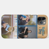 Vaderdag! 3 Foto Collage Goud Blauwe Trends Case-Mate iPhone Case (Achterkant (horizontaal))