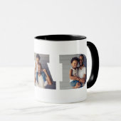 Vaderdag 3-Foto "Pap" Cutout Typografie Mok (Voorkant rechts)