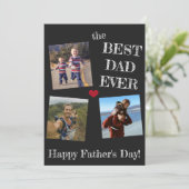 Vaderdag 3 fotocollage beste vader ooit kaart (Staand voorkant)