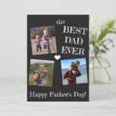 Vaderdag 3 fotocollage beste vader ooit kaart (Staand voorkant)