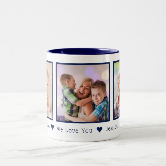 Vaderdag 3 Foto's Aangepast marineblauw Tweekleurige Koffiemok (Center)