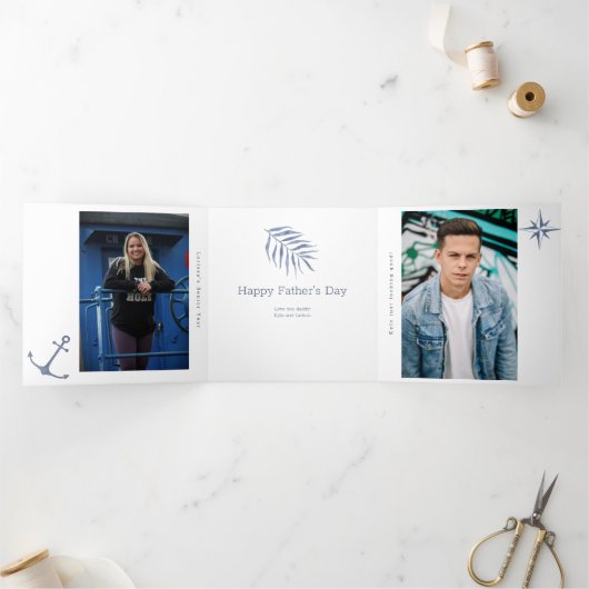 Vaderdag 4 Foto Trifold Kaart Waterverf (Binnen)