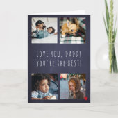 Vaderdag 4 fotocollage hou van je papa marine kaart (Voorkant)