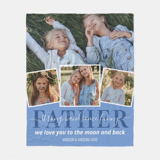 vaderdag | 4 Fotovader Fleece Deken (Voorkant)