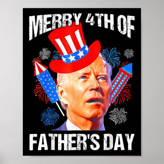 Vaderdag 4 juli Grappig Joe Biden Memorial D Poster (Voorkant)