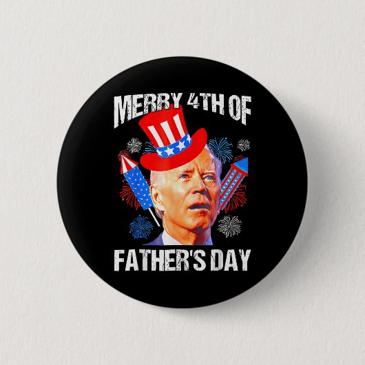 Vaderdag 4 juli Grappig Joe Biden Memorial D Ronde Button 5,7 Cm (Voorkant)