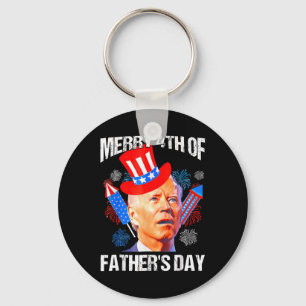 Vaderdag 4 juli Grappig Joe Biden Memorial D Sleutelhanger
