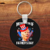 Vaderdag 4 juli Grappig Joe Biden Memorial D Sleutelhanger (Voorkant)