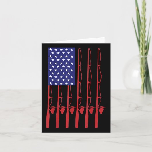 Vaderdag 4 juli Vist Amerikaanse vlag Kaart (Voorkant)