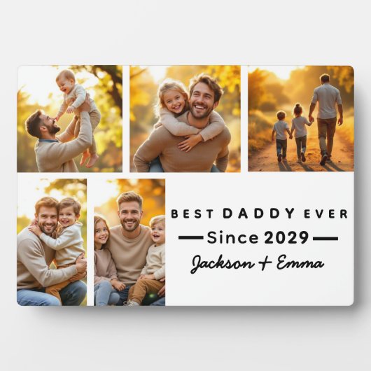 Vaderdag 5 Fotocollage Schattige Beste Daddy Ooit Fotoplaat (voorkant)