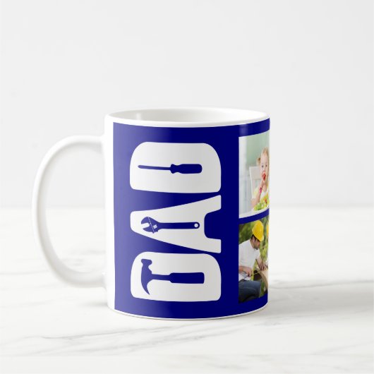 Vaderdag 6 Foto Keepomwille Handyman Dad Blue Koffiemok (Links)