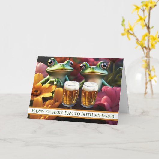 Vaderdag aan beide papa vaders Schattige Bier Drin Kaart (Gele Bloem)