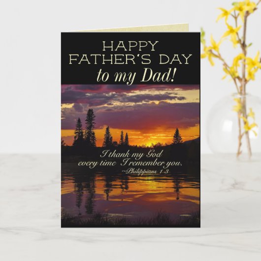 Vaderdag aan mijn vader, Inspirerend Bijbelse Vers Kaart (Gele Bloem)