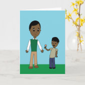 Vaderdag aan vader van zoon Afro-Amerikaan groeien Kaart (Gele Bloem)