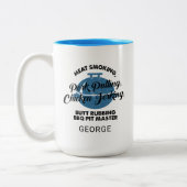 Vaderdag Aangepast BBQ Pap Aangepaste Keepasnaam Tweekleurige Koffiemok (Links)