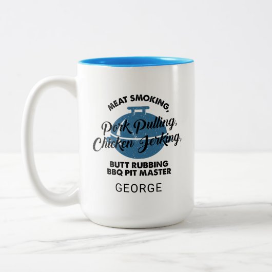 Vaderdag Aangepast BBQ Pap Aangepaste Keepasnaam Tweekleurige Koffiemok (Links)