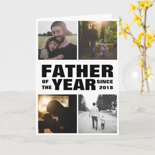Vaderdag Aangepast fotocollage Vader Jaar Kaart (Gele Bloem)
