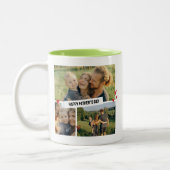 Vaderdag Aangepaste Familie Fotocollage Liefde Pap Tweekleurige Koffiemok (Links)
