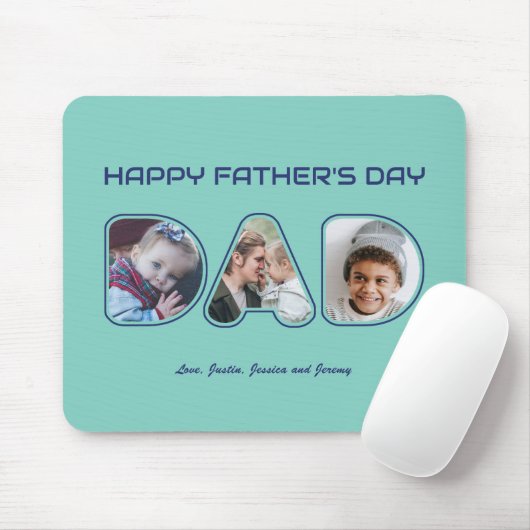 Vaderdag Aangepaste foto-alfabet Word Pap Muismat (Met muis)