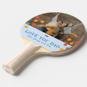 Vaderdag aangepaste foto en tekst hou van je vader tafeltennisbatje (Voorkant Gekanteld)