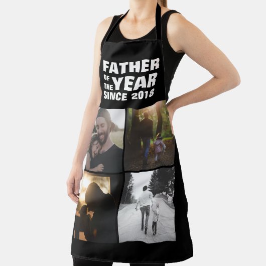 Vaderdag Aangepaste fotocollage vader van het jaar Schort (Insitu)