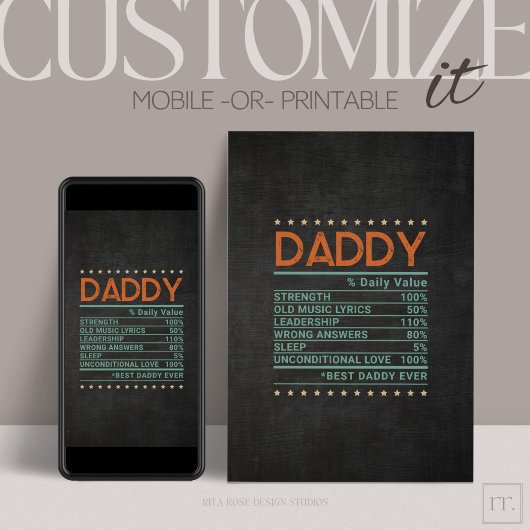 Vaderdag % Aanpasbaar Gevouwen Wenskaart Kaart