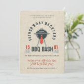 Vaderdag Achtertuin BBQ Bash Party Kaart (Staand voorkant)
