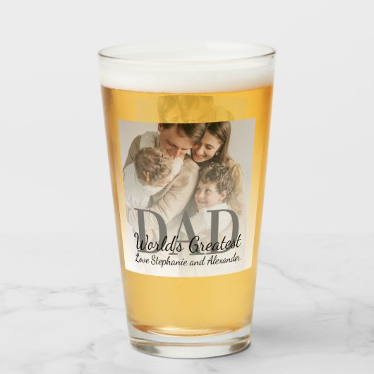 Vaderdag Allerbeste Papa met foto Glas (Voorkant gevuld)