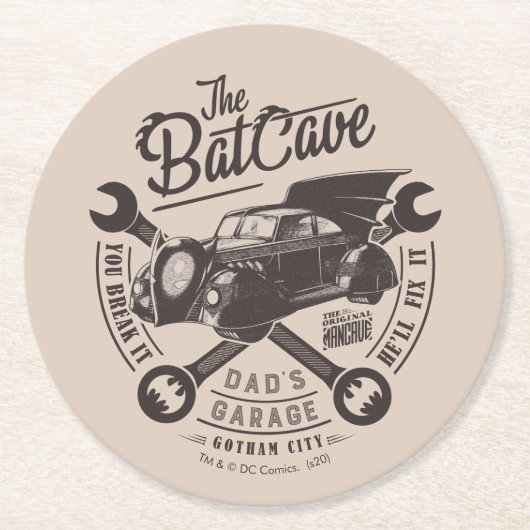 Vaderdag | Als je het breekt, zal hij het oplossen Ronde Kartonnen Onderzetter (Voorkant)