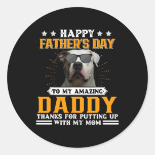 Vaderdag American Bulldog Dog Papa Gifts Voor Mij Ronde Sticker