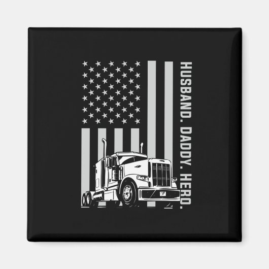 Vaderdag | Amerikaanse vlag van Trucker Dad Magneet (Voorkant)