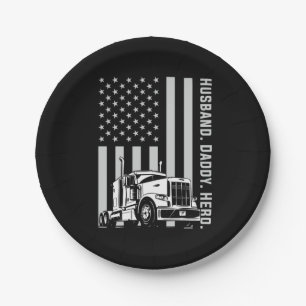 Vaderdag   Amerikaanse vlag van Trucker Dad Papieren Bordje