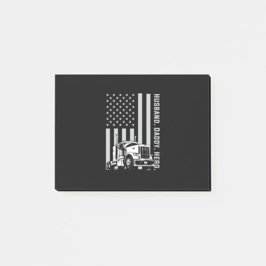 Vaderdag | Amerikaanse vlag van Trucker Dad Post-it® Notes (Voorkant)