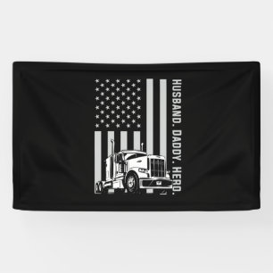 Vaderdag   Amerikaanse vlag van Trucker Dad Spandoek