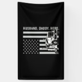 Vaderdag | Amerikaanse vlag van Trucker Dad Spandoek (Verticaal)