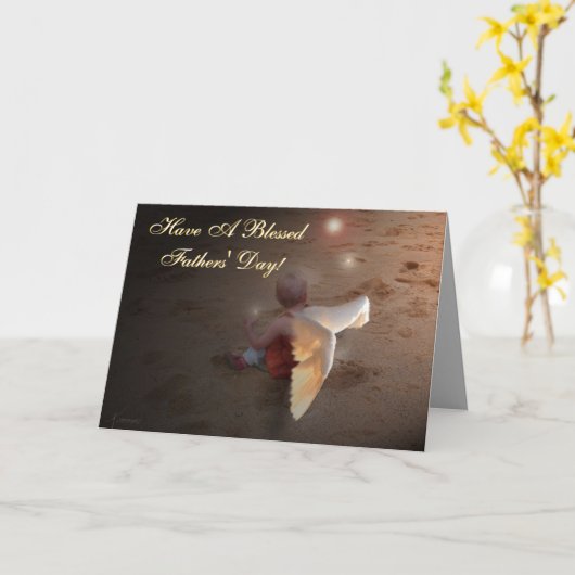 Vaderdag Angel Kaart (Gele Bloem)