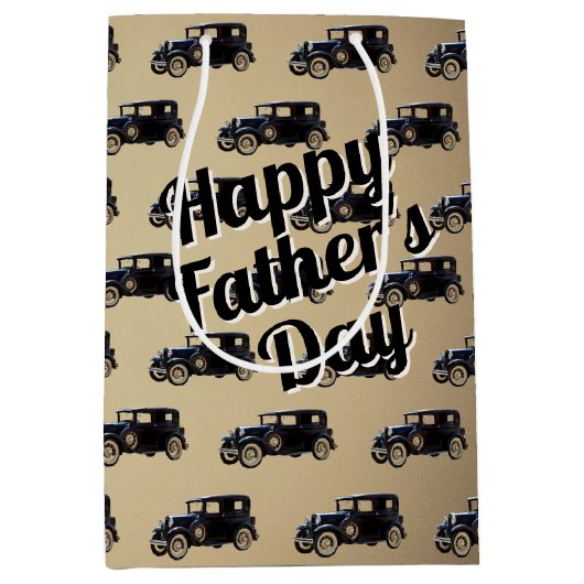 Vaderdag Antiek auto Medium Cadeauzakje (Voorkant)