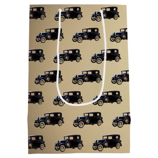 Vaderdag Antiek auto Medium Cadeauzakje (Achterkant)