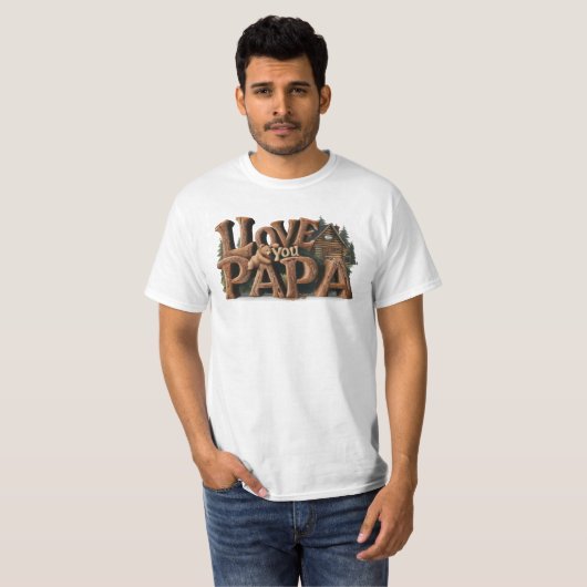*~* Vaderdag AP86 HOU VAN JE PAPA Rustic T-shirt (Voorkant volledig)