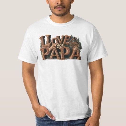 *~* Vaderdag AP86 HOU VAN JE PAPA Rustic T-shirt (Voorkant)