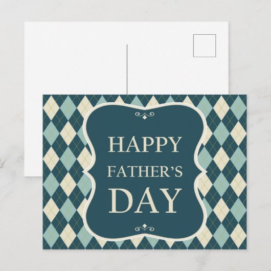 Vaderdag, Argyle Pattern Briefkaart (Voorkant / Achterkant)