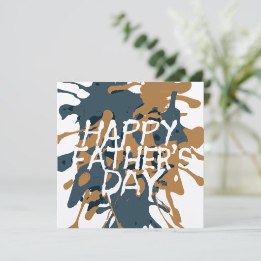 Vaderdag Artsy Abstract Feestdagenkaart (Staand voorkant)