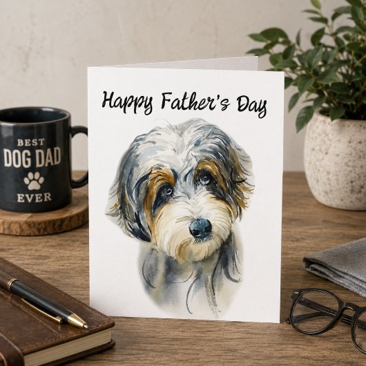 Vaderdag Aussiedoodle voor hondenpapa Kaart
