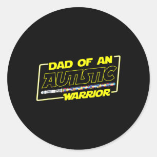 Vaderdag Autisme Warrior Awareness Dad voor mannen Ronde Sticker
