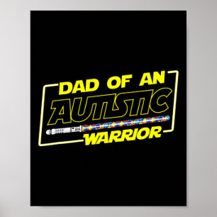 Vaderdag Autismestrijder Bewustzijn Papa Voor Mann Poster