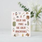 Vaderdag Avontuur Camping Quote Briefkaart (Staand voorkant)