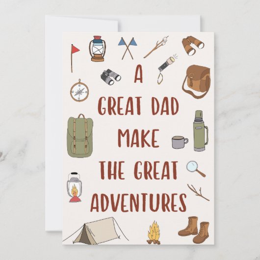 Vaderdag Avontuur Camping Quote Kaart (Voorkant)