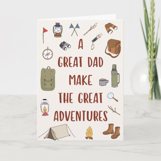 Vaderdag Avontuur Camping Quote Kaart (Voorkant)