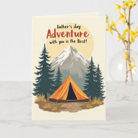 Vaderdag Avontuur Camping Thema Kaart (Gele Bloem)